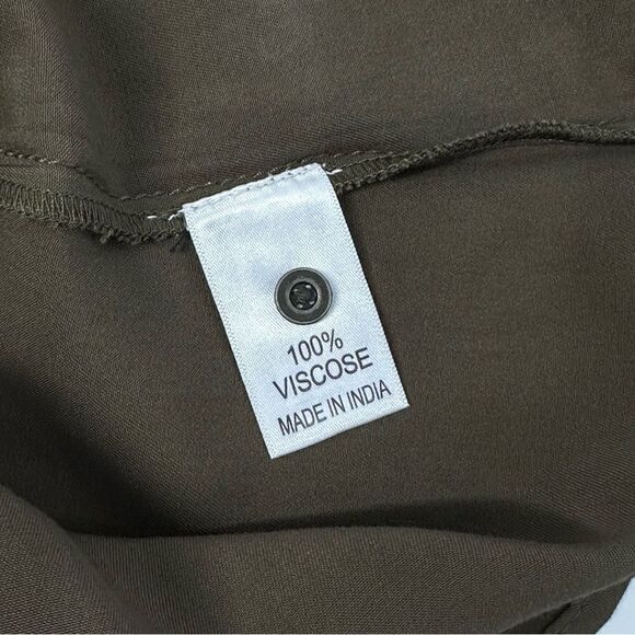 FAME FOREVER Women’s Olive Brown Button Down Long Sleeve Top Sz L - Picture 7 of 8
